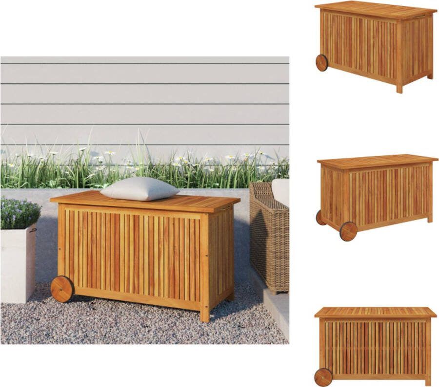 VidaXL Tuinkussenbox Acaciahout 90x50x58 cm Waterbestendige Binnenzak Opberger