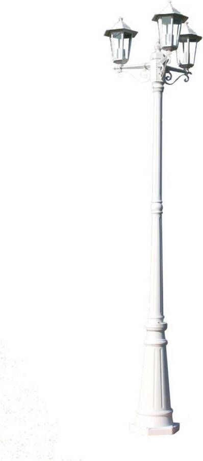 VidaXL Lantaarn Tuinlantaarn Kingston 3-arms 230 cm wit 40245