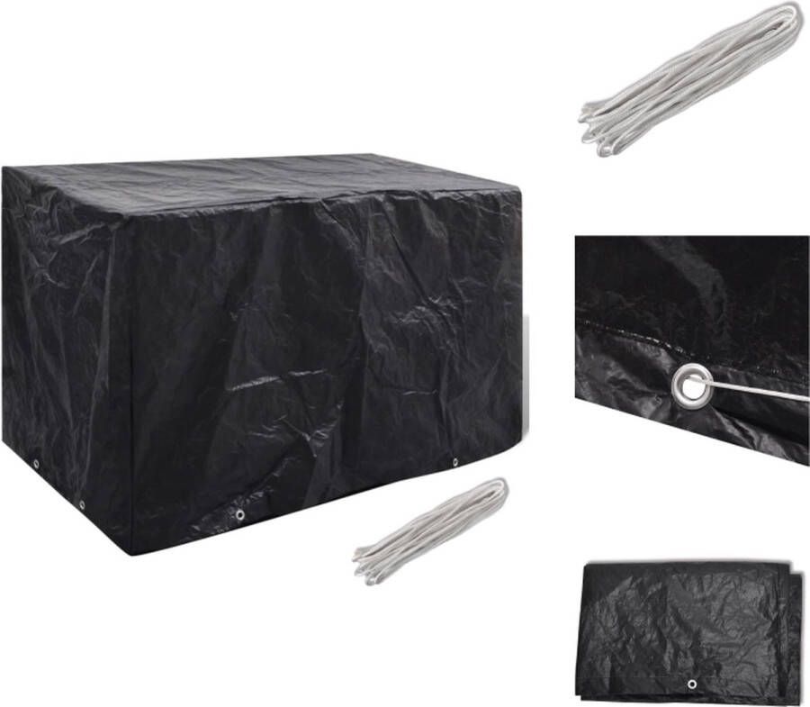 VidaXL Tuinmeubelhoes 140x70x90 cm Zwart 90g m² Water- en UV-bestendig 8 aluminium oogjes Tuinmeubelhoes
