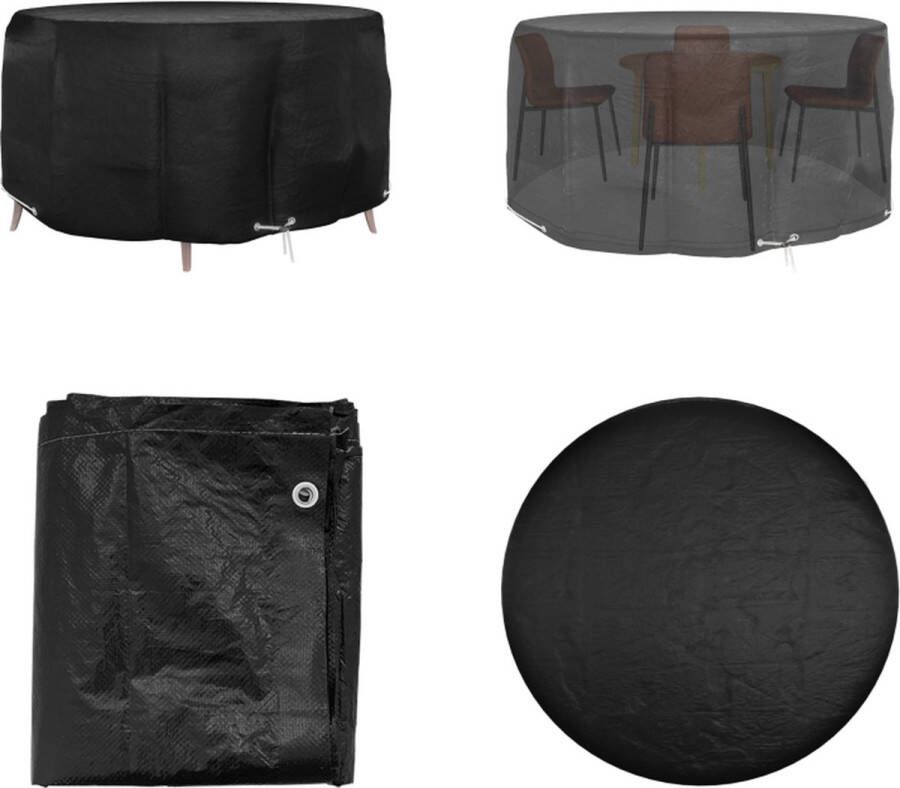 VidaXL Tuinmeubelhoes met 10 oogjes rond Ø 230x90 cm Tuinmeubelhoes Tuinmeubelhoezen Tuinmeubel Hoes Terrasmeubelhoes