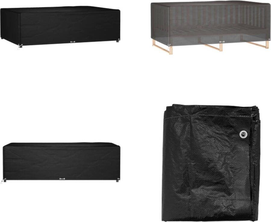 VidaXL Tuinmeubelhoes met 12 oogjes rechthoekig 227x152x65 cm Tuinmeubelhoes Tuinmeubelhoezen Tuinmeubel Hoes Terrasmeubelhoes