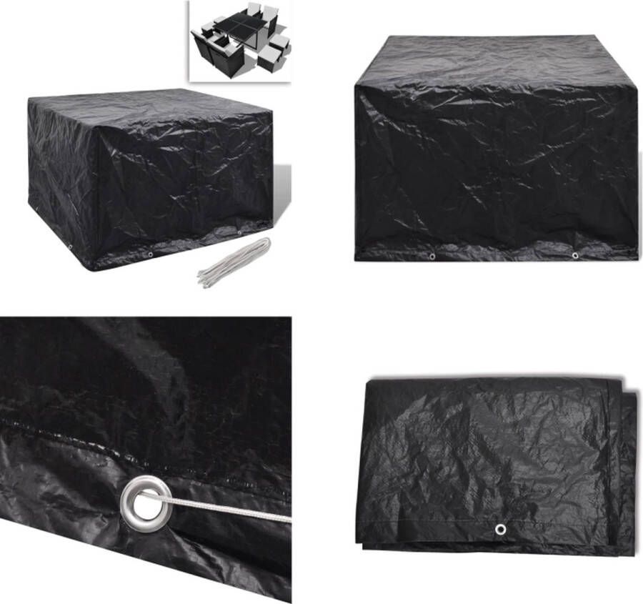 VidaXL Tuinmeubelhoes met 8 oogjes 113x113x73 cm Tuinmeubel Hoes Tuinmeubel Hoezen Meubelhoes Meubelhoezen