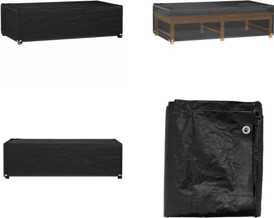 VidaXL Tuinmeubelhoes met 8 oogjes rechthoekig 125x70x35 cm Tuinmeubelhoes Tuinmeubelhoezen Tuinmeubel Hoes Terrasmeubelhoes