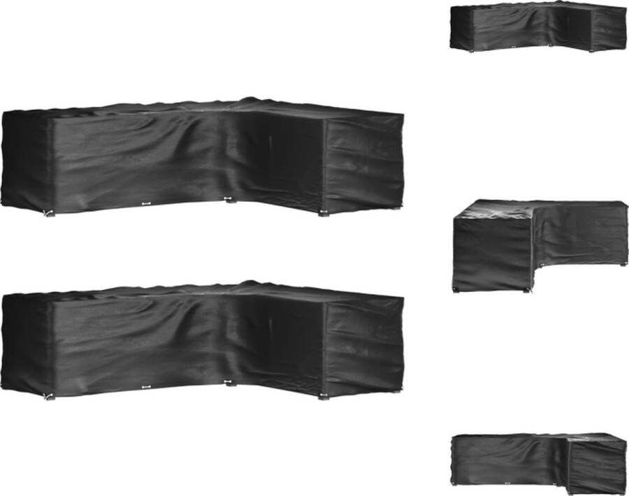 VidaXL Tuinmeubelhoes PE 285x220x80 cm zwart Tuinmeubelhoes