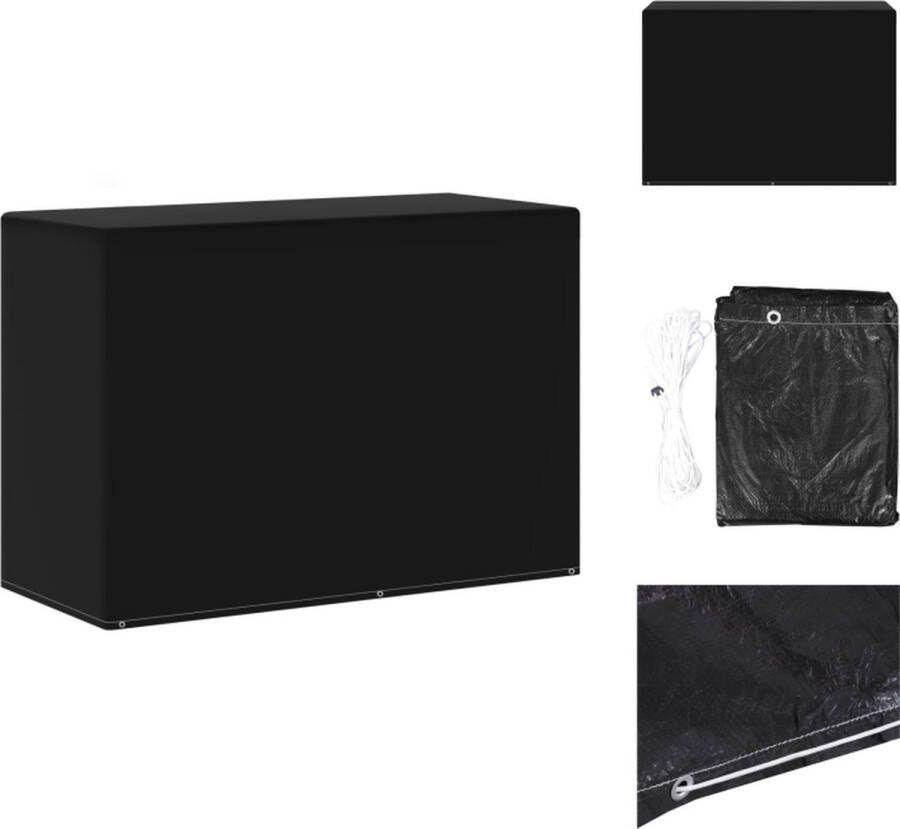 VidaXL Tuinmeubelhoes Rattan 180x80x125 cm Waterdicht UV-bestendig Zwart Tuinmeubelhoes