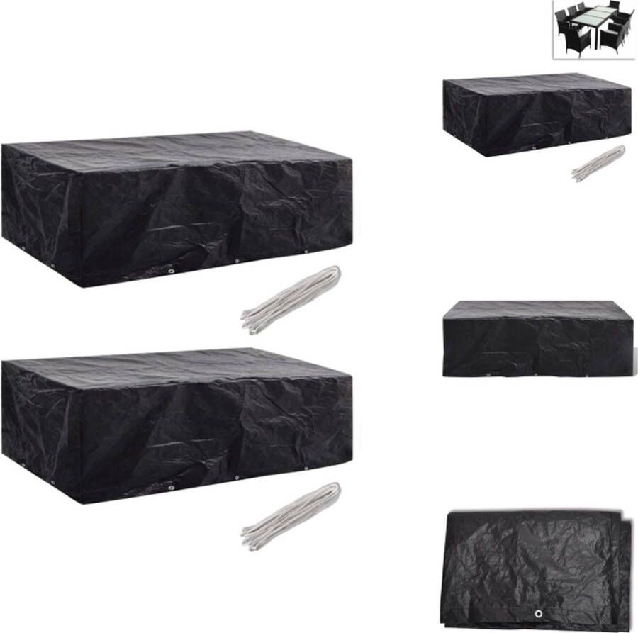 VidaXL Tuinmeubelhoes Rattan 300 x 140 x 90 cm Zwart Tuinmeubelhoes