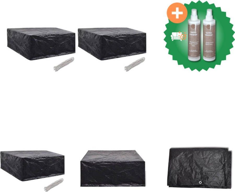 VidaXL Tuinmeubelhoezen 2 st 10 ogen 260x260x90 cm Tuinmeubelhoes Inclusief Onderhoudsset