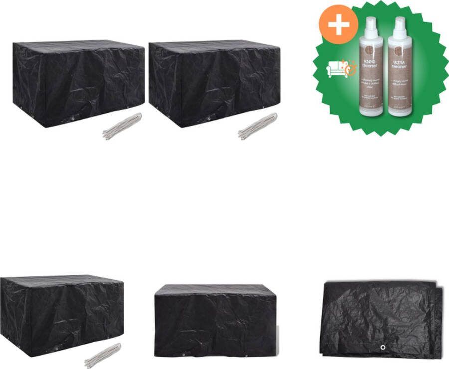 VidaXL Tuinmeubelhoezen 2 st 8 ogen 180x70x90 cm Tuinmeubelhoes Inclusief Onderhoudsset