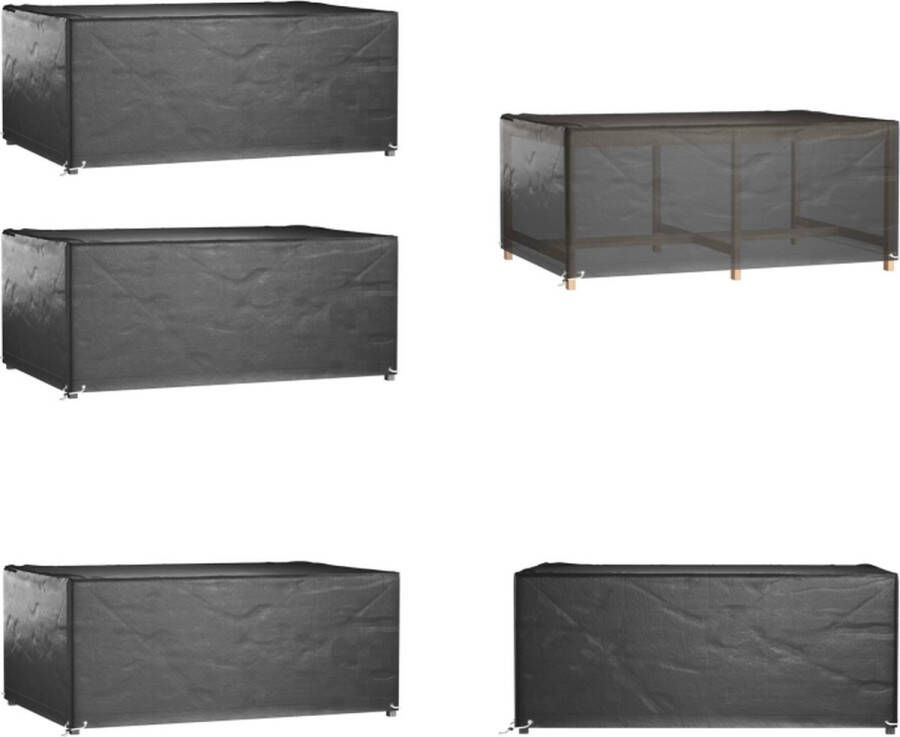 VidaXL Tuinmeubelhoezen 2 st 8 oogjes rechthoekig 180x122x75 cm Tuinmeubelhoes Tuinmeubelhoezen Tuinmeubel Hoes Terrasmeubelhoes