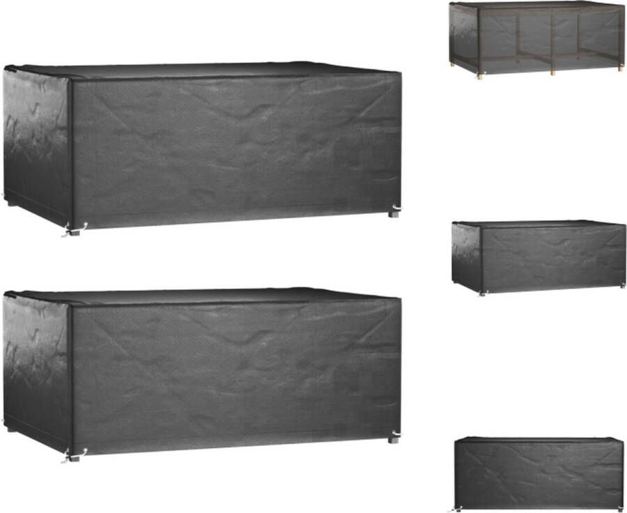 VidaXL Tuinmeubelhoezen PE 180x122x75 cm Zwart 100 g m² Tuinmeubelhoes