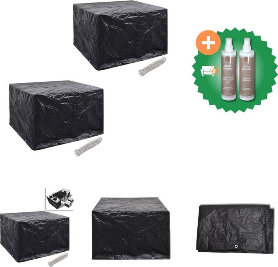 VidaXL Tuinmeubelhoezen poly rattan 2 st 4 persoons 113x113 cm Tuinmeubelhoes Inclusief Onderhoudsset
