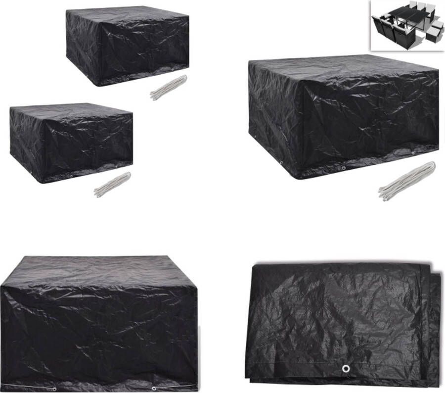VidaXL Tuinmeubelhoezen poly rattan 2 st 6-persoons 172x113 cm Tuinmeubel Hoes Tuinmeubel Hoezen Meubelhoes Meubelhoezen