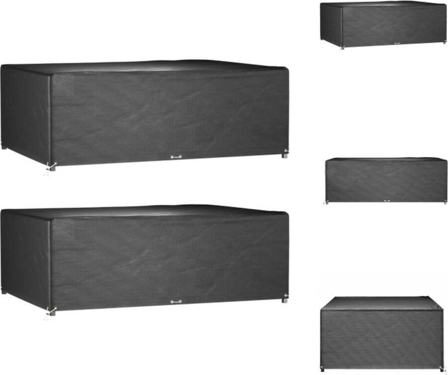 VidaXL Tuinmeubelhoezen Zwart 270 x 180 x 90 cm PE Aluminium Water- en uv-bestendig Set van 2 Tuinmeubelhoes