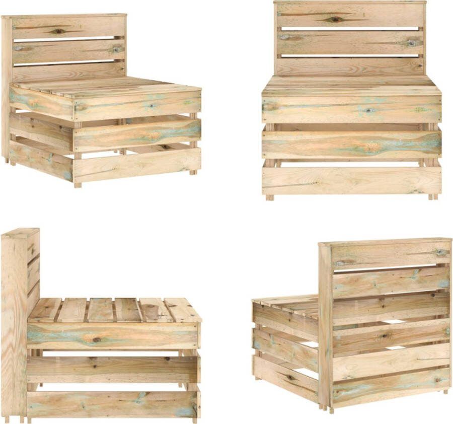 VidaXL Tuinmiddenbank pallet geïmpregneerd grenenhout Palletbank Palletbanken Palletmiddenbank Palletmiddenbanken