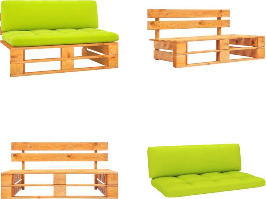 VidaXL Tuinmiddenbank pallet honingbruin geïmpregneerd grenenhout Pallet Middenbank Pallet Middenbanken Middenbank Middenbanken
