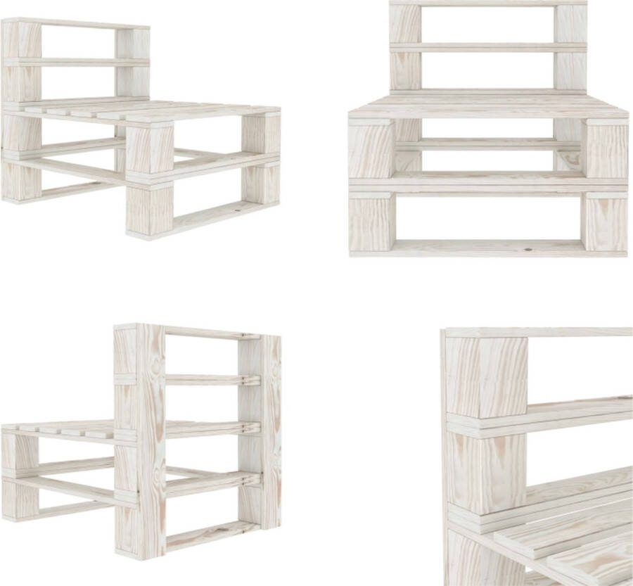 VidaXL Tuinmiddenbank pallet hout wit Pallet Bank Pallet Banken Palletbank Palletbanken