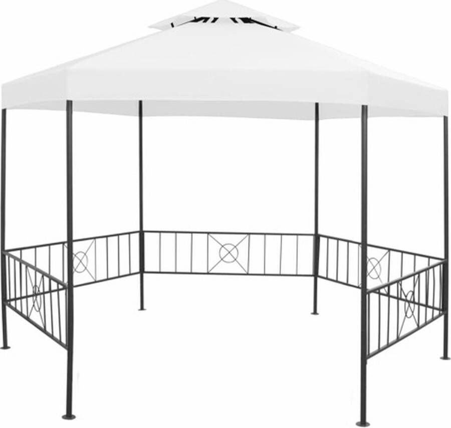 VidaXL -Tuinprieel-180-g m²-323x275x265-cm-wit