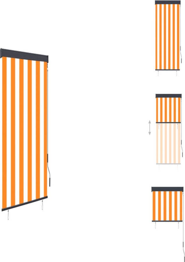 VidaXL Tuinrolgordijn Balkon Tuin Terras 60x250 cm 100% polyester UV hitteblokkerend Wit Oranje Jaloezie