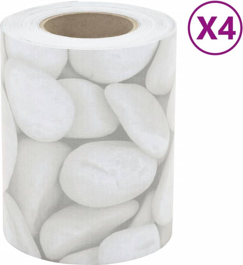 VidaXL Tuinscherm 4 st marmergrindpatroon 35x0 19 m PVC grijs