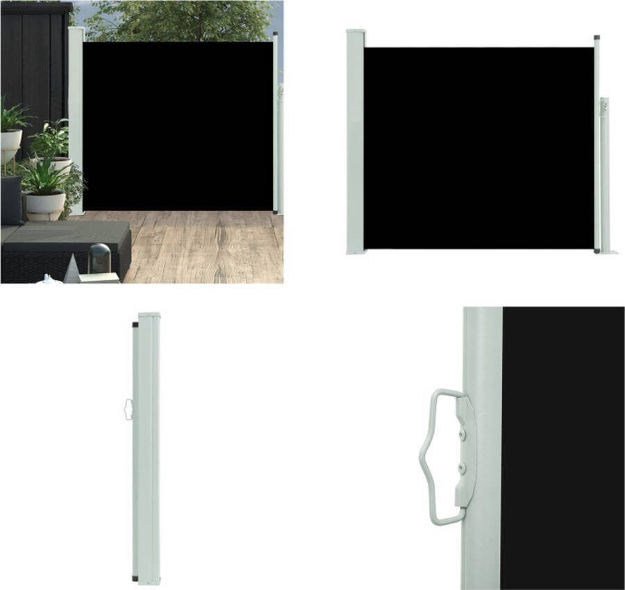 VidaXL Tuinscherm uittrekbaar 100x300 cm zwart Windscherm Windschermen Zijscherm Zijschermen
