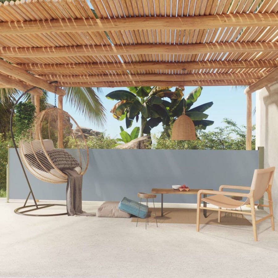 VidaXL Tuinscherm uittrekbaar 117x500 cm grijs