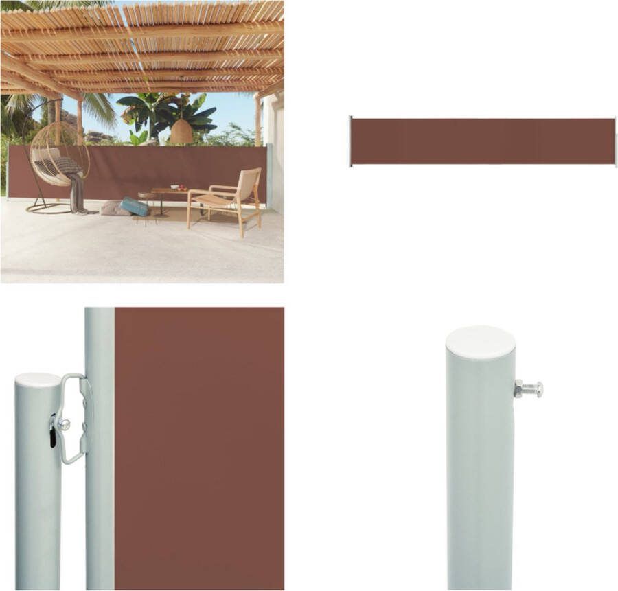 VidaXL Tuinscherm uittrekbaar 117x600 cm bruin Windscherm Windschermen Zijscherm Zijschermen
