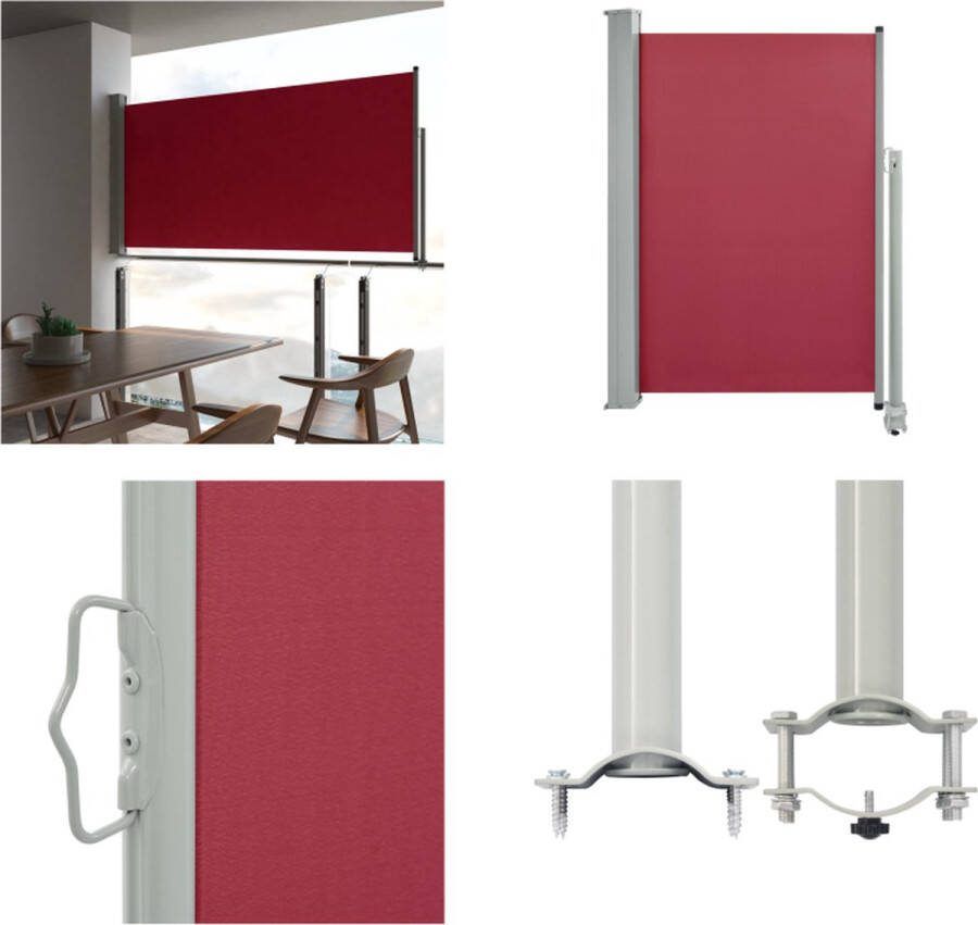 VidaXL Tuinscherm uittrekbaar 120x300 cm rood Windscherm Windschermen Zijscherm Zijschermen