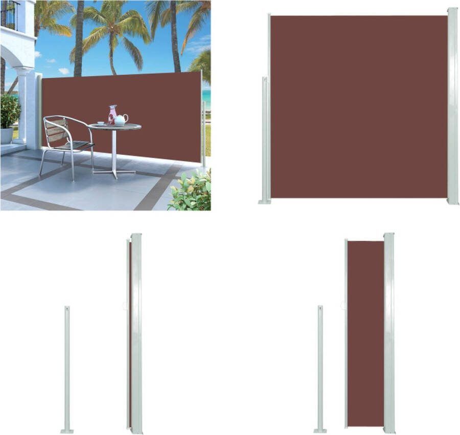 VidaXL Tuinscherm uittrekbaar 140x300 cm bruin Windscherm Windschermen Zijscherm Zijschermen