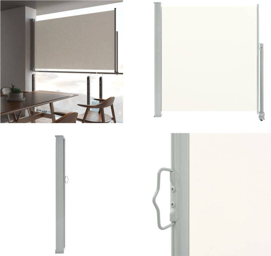 VidaXL Tuinscherm uittrekbaar 140x300 cm crèmekleurig Windscherm Windschermen Zijscherm Zijschermen