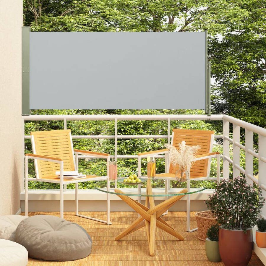 VidaXL -Tuinscherm-uittrekbaar-140x300-cm-grijs