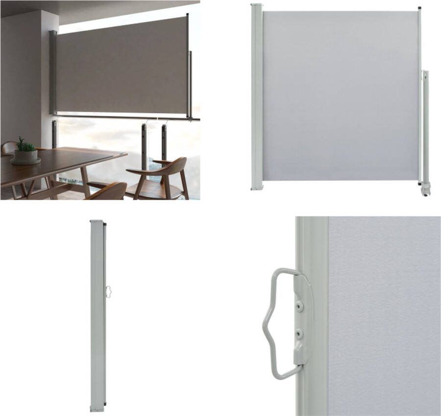 VidaXL Tuinscherm uittrekbaar 140x300 cm grijs Windscherm Windschermen Zijscherm Zijschermen