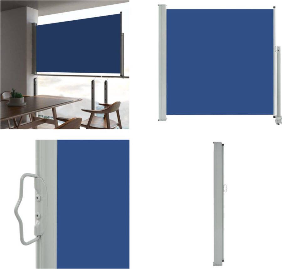 VidaXL Tuinscherm uittrekbaar 160x300 cm blauw Windscherm Windschermen Zijscherm Zijschermen