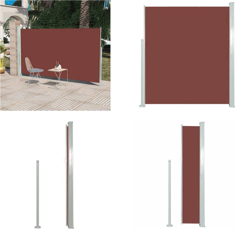 VidaXL Tuinscherm uittrekbaar 160x300 cm bruin Windscherm Windschermen Zijscherm Zijschermen