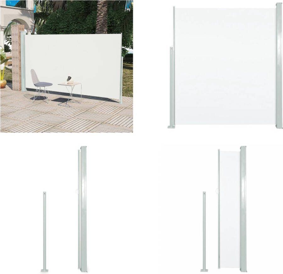 VidaXL Tuinscherm uittrekbaar 160x300 cm crèmekleurig Windscherm Windschermen Zijscherm Zijschermen