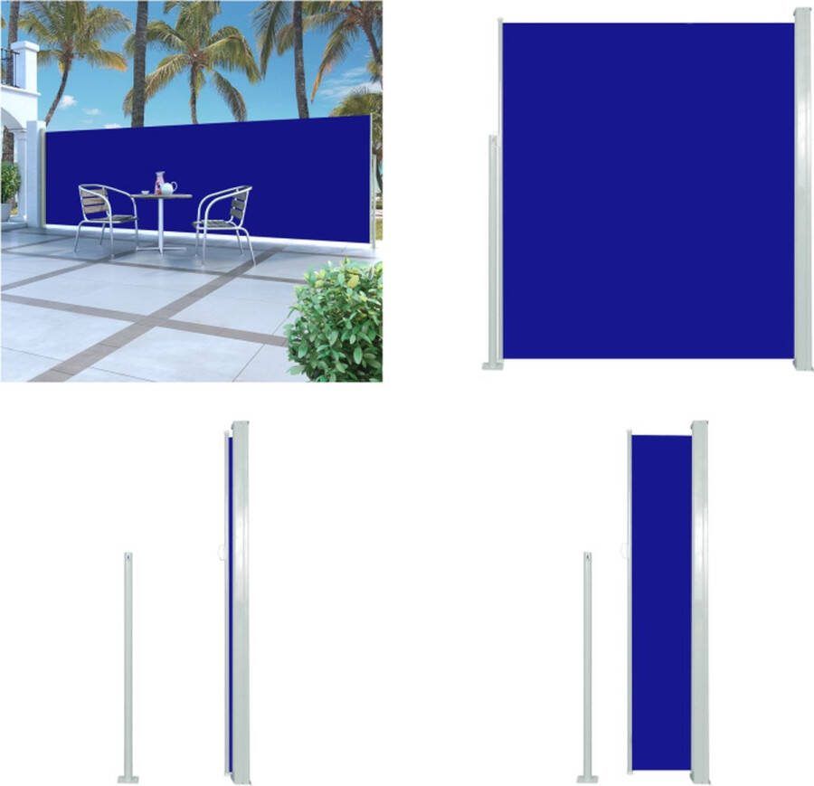 VidaXL Tuinscherm uittrekbaar 160x500 cm blauw Windscherm Windschermen Zijscherm Zijschermen