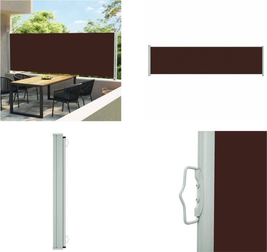 VidaXL Tuinscherm uittrekbaar 160x600 cm bruin Windscherm Windschermen Zijscherm Tuinscherm