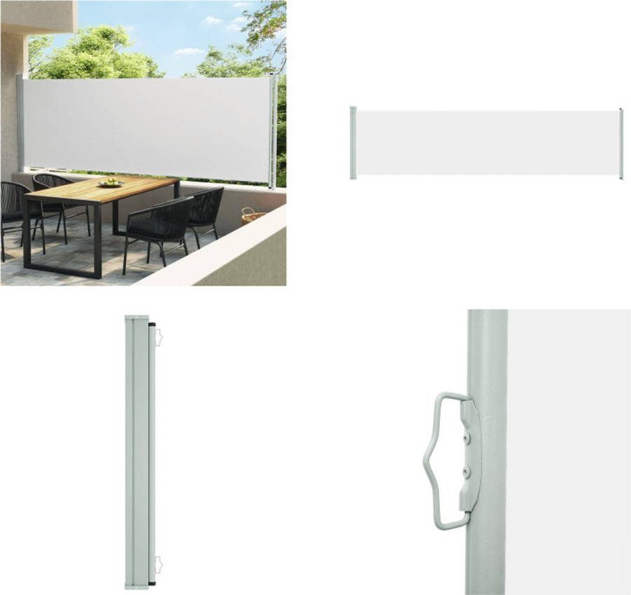 VidaXL Tuinscherm uittrekbaar 160x600 cm crème Windscherm Windschermen Zijscherm Tuinscherm