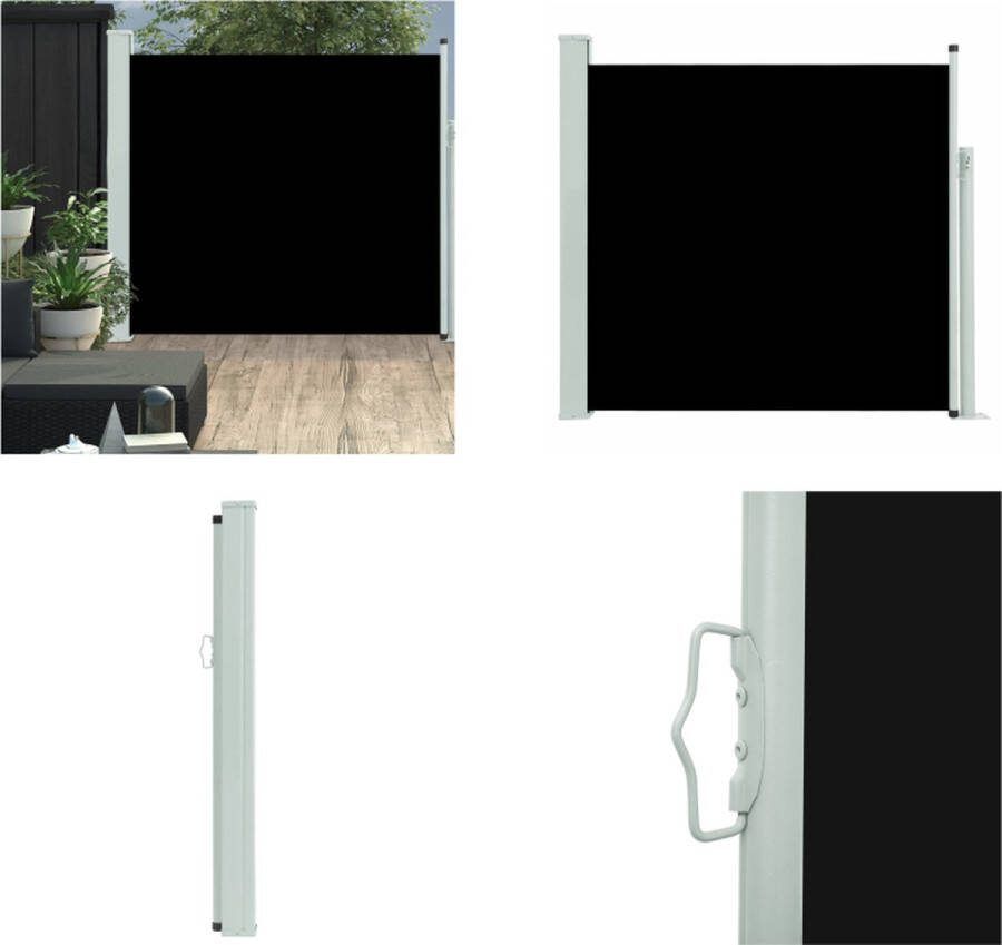 VidaXL Tuinscherm uittrekbaar 170x300 cm zwart Windscherm Windschermen Zijscherm Zijschermen