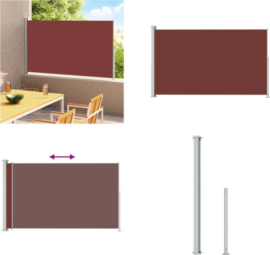 VidaXL Tuinscherm uittrekbaar 180x300 cm bruin Windscherm Windschermen Zijscherm Zijschermen