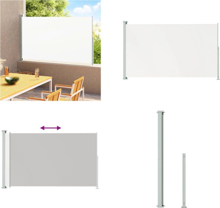 VidaXL Tuinscherm uittrekbaar 180x300 cm crèmekleurig Windscherm Windschermen Zijscherm Zijschermen