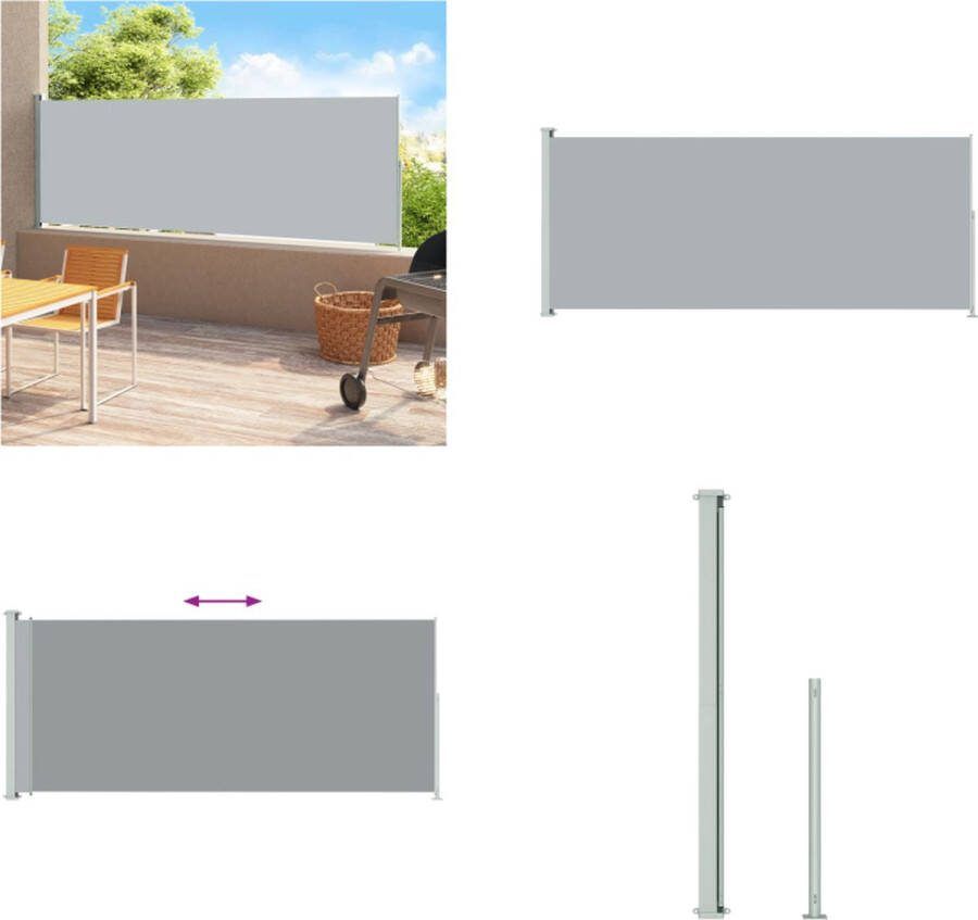 VidaXL Tuinscherm uittrekbaar 180x500 cm grijs Windscherm Windschermen Zijscherm Zijschermen