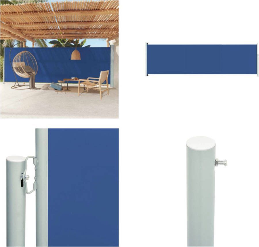 VidaXL Tuinscherm uittrekbaar 180x600 cm blauw Windscherm Windschermen Zijscherm Tuinscherm