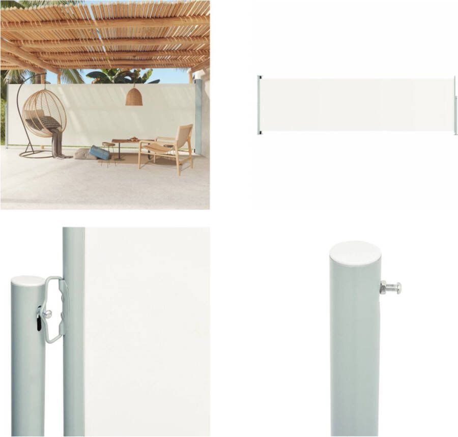 VidaXL Tuinscherm uittrekbaar 180x600 cm crème Windscherm Windschermen Zijscherm Tuinscherm