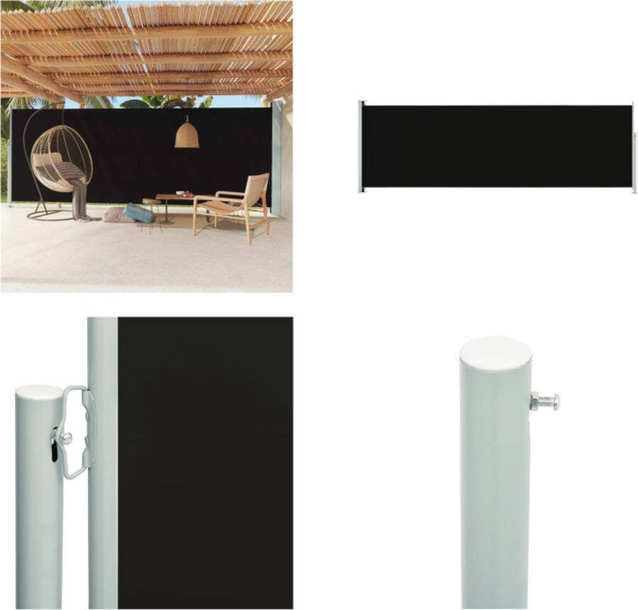 VidaXL Tuinscherm uittrekbaar 200x600 cm zwart Windscherm Windschermen Zijscherm Tuinscherm