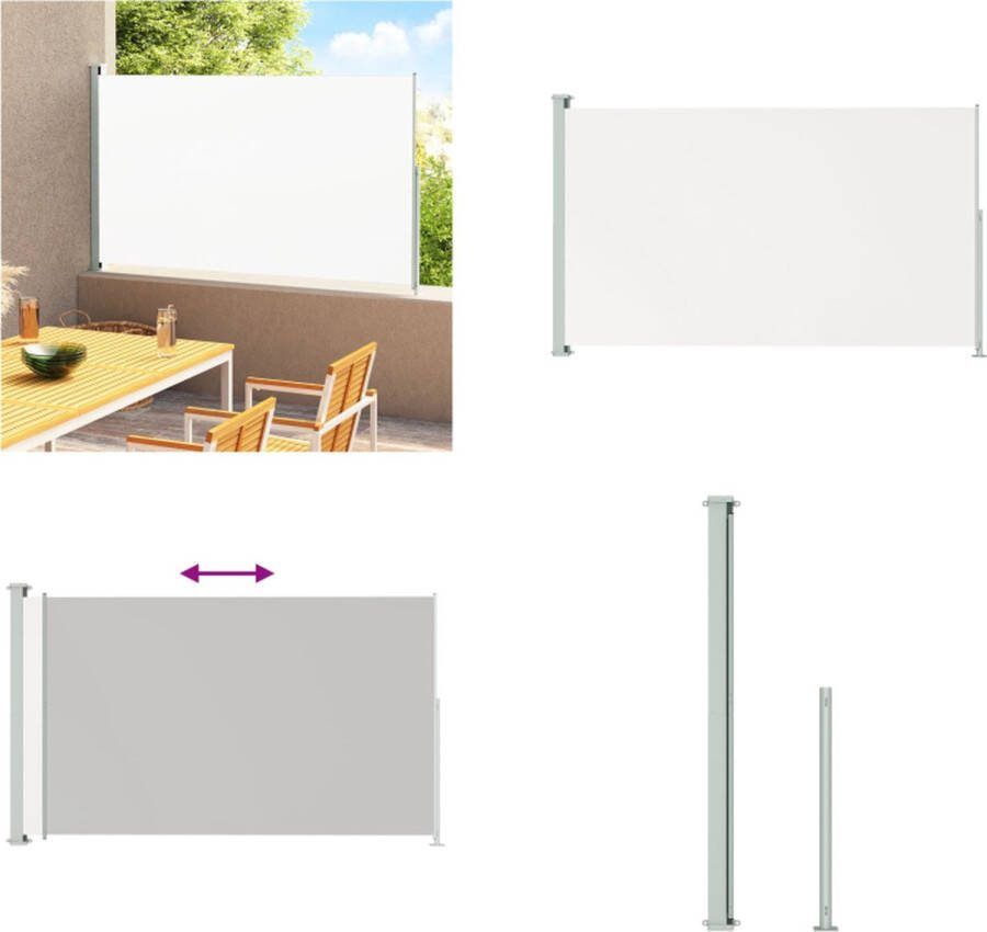 VidaXL Tuinscherm uittrekbaar 220x300 cm crème Windscherm Windschermen Zijscherm Zijschermen