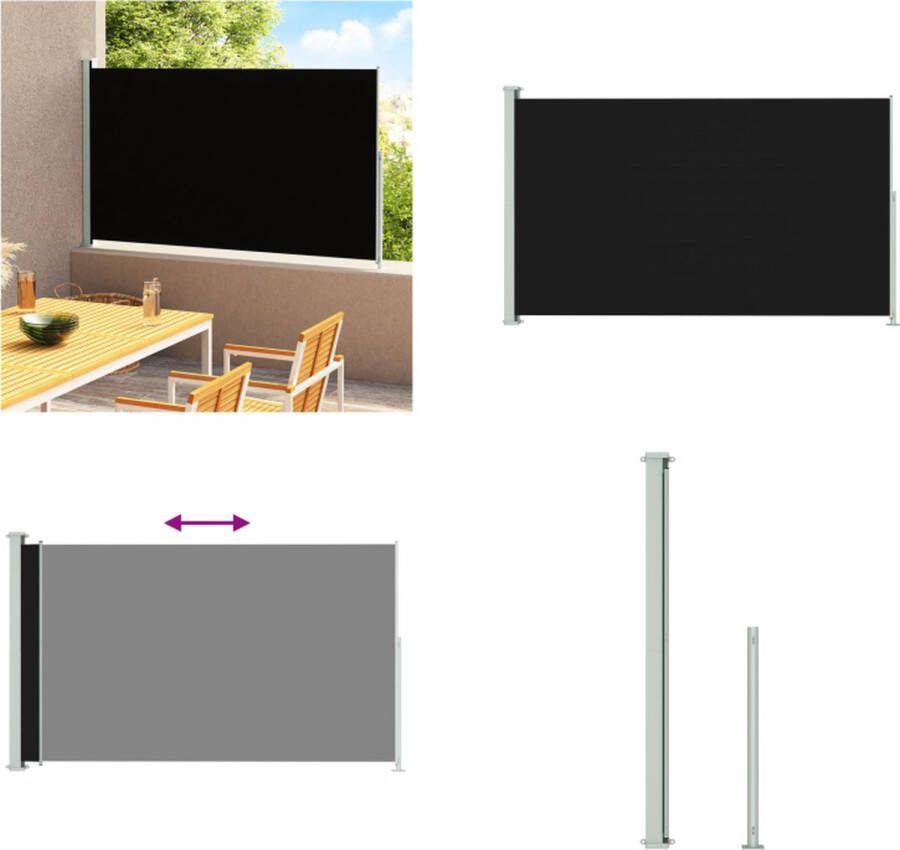 VidaXL Tuinscherm uittrekbaar 220x300 cm zwart Windscherm Windschermen Zijscherm Zijschermen