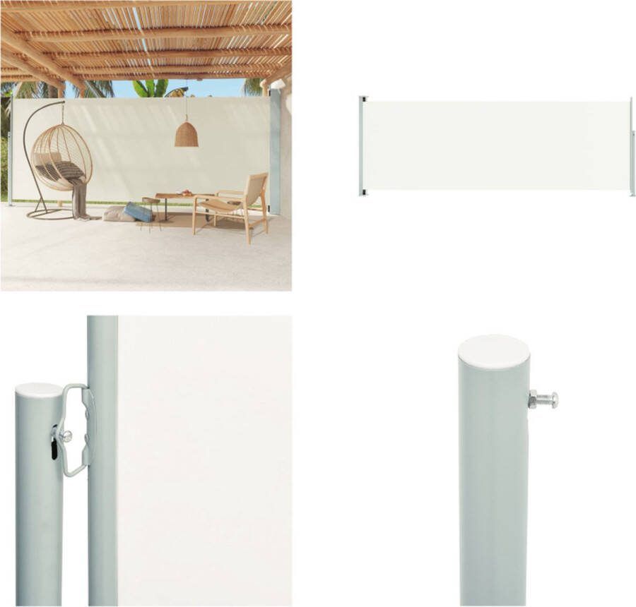 VidaXL Tuinscherm uittrekbaar 220x600 cm crème Windscherm Windschermen Zijscherm Tuinscherm