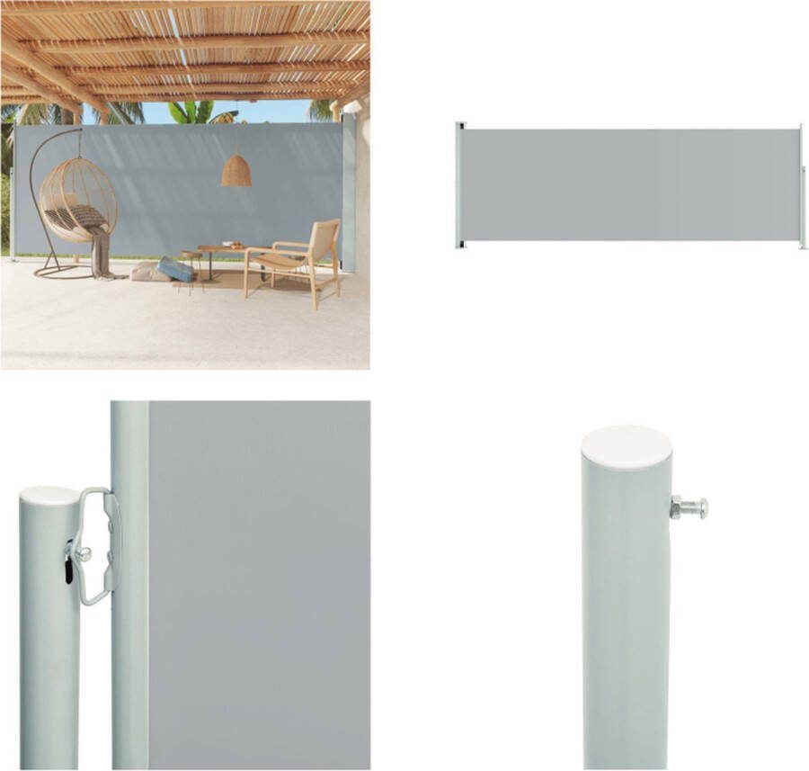VidaXL Tuinscherm uittrekbaar 220x600 cm grijs Windscherm Windschermen Zijscherm Tuinscherm