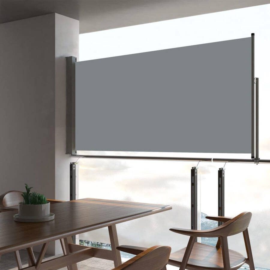 VidaXL -Tuinscherm-uittrekbaar-80x300-cm-grijs