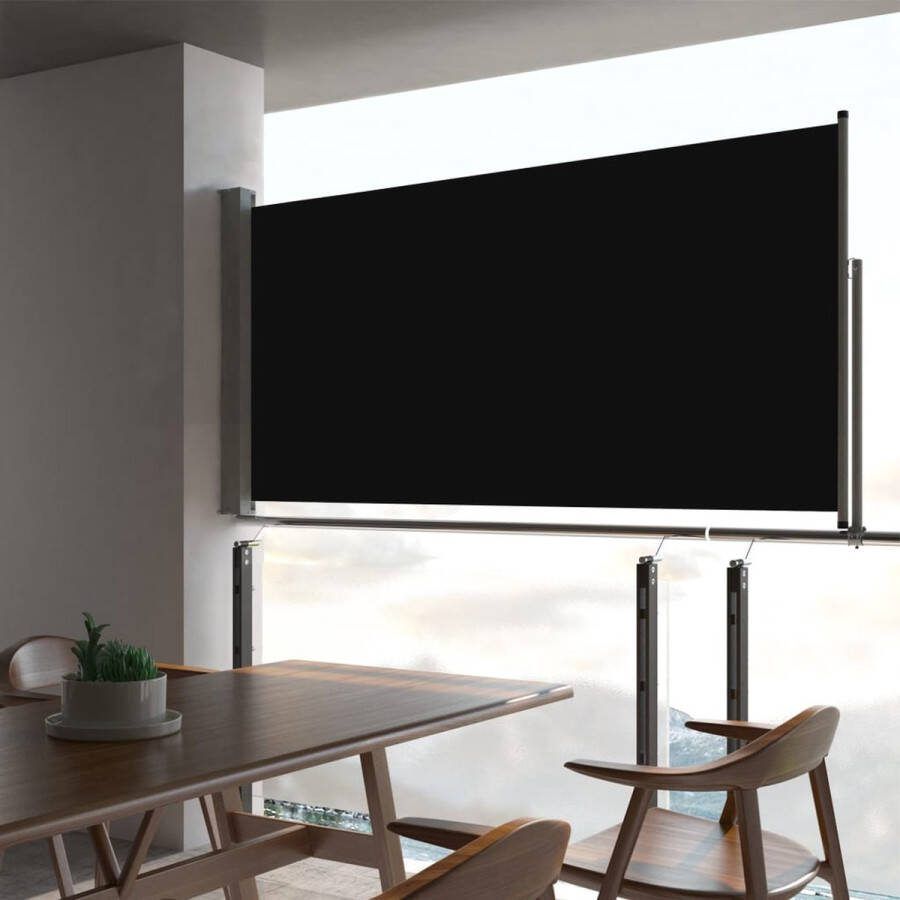VidaXL -Tuinscherm-uittrekbaar-80x300-cm-zwart